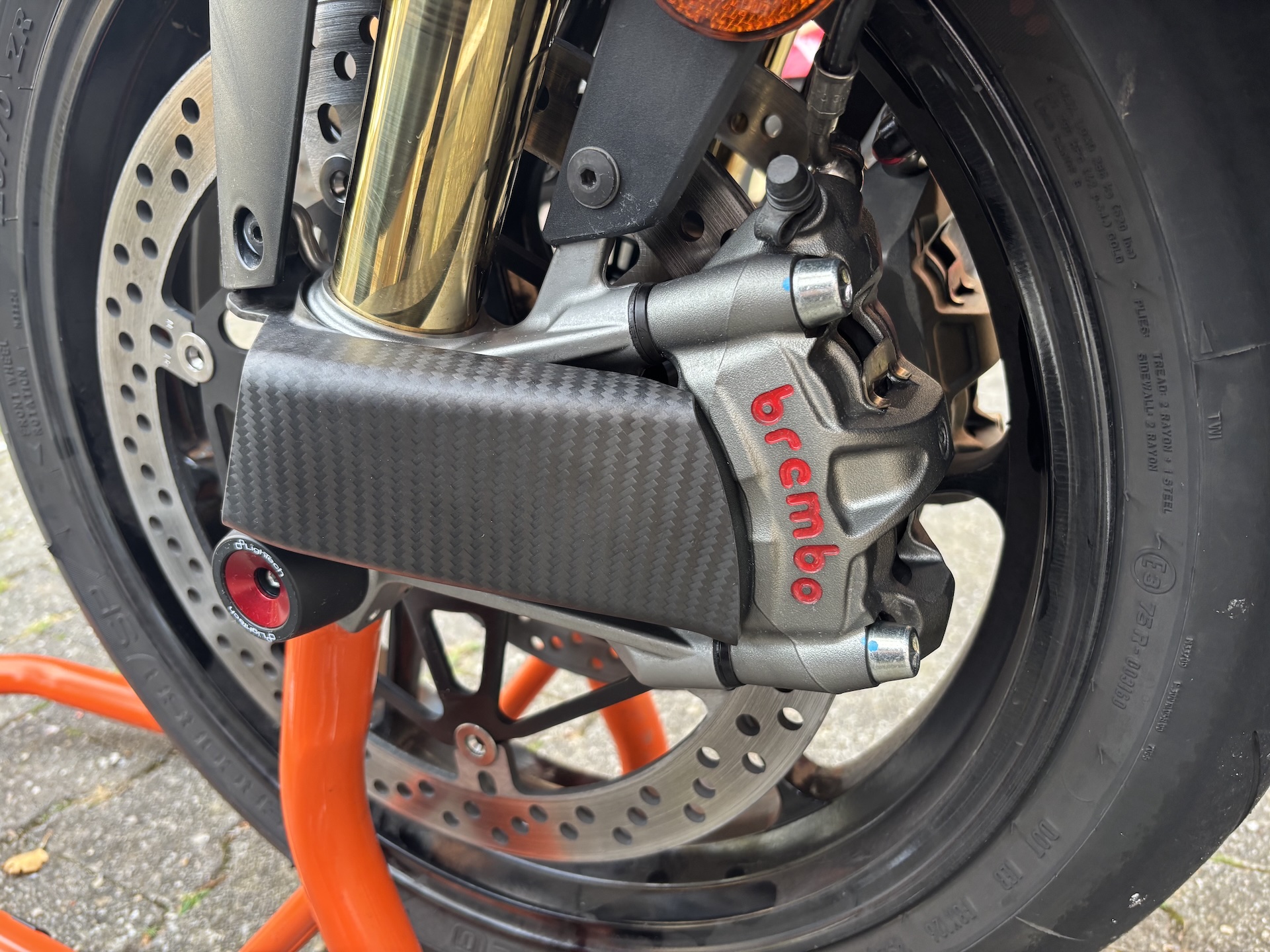Installing Aprilia Carbon Front Brake Air Ducts on the Tuono V4 Factory 1100