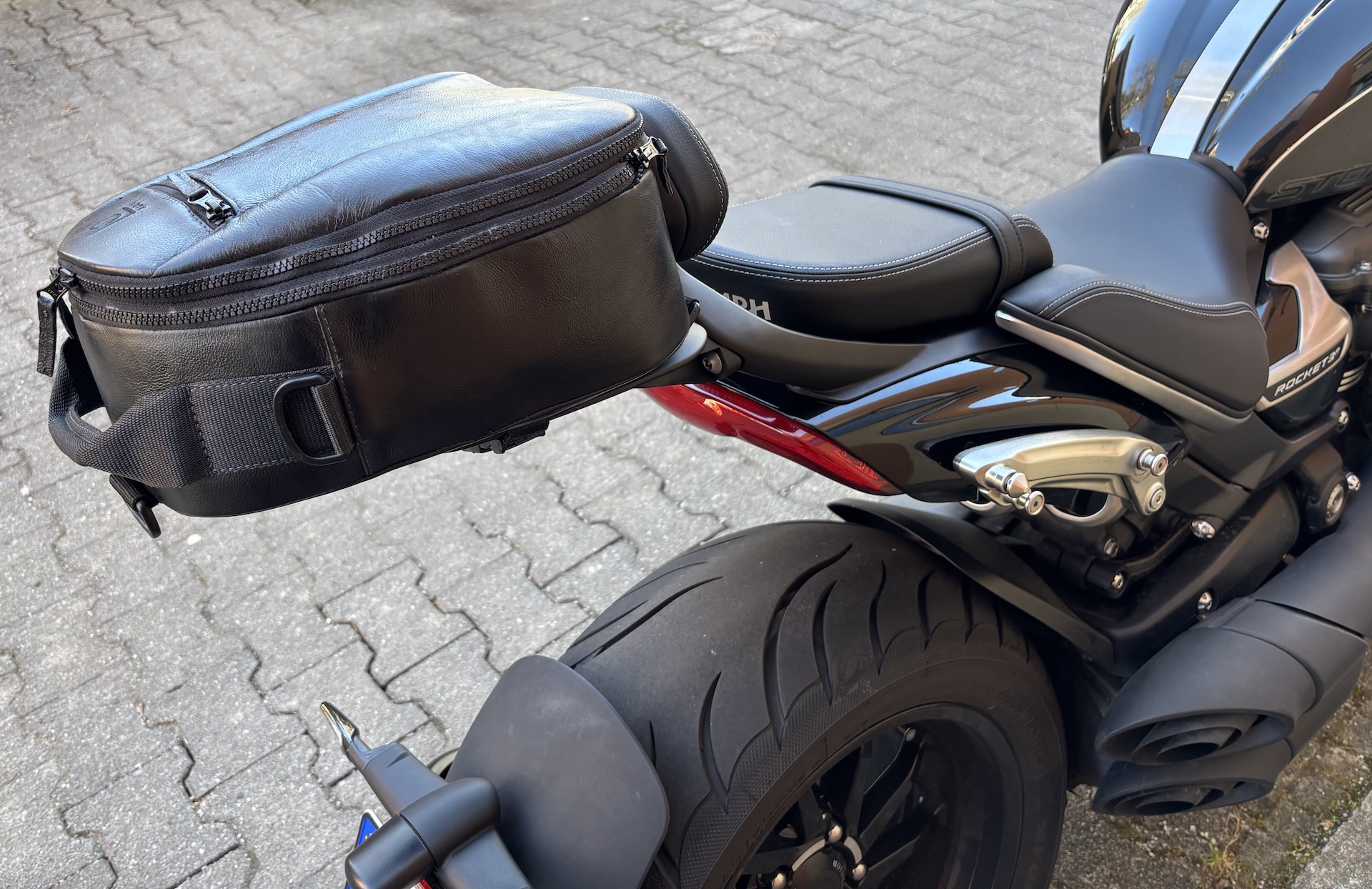 Triumph Rocket 3 - XRay Genuine Italian Leather Rear Rack Bag